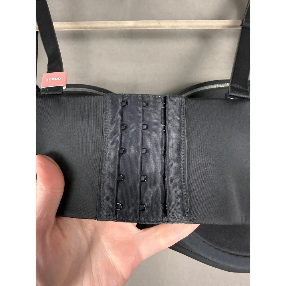 Cacique Multi-way Strapless Bra Womens 40DDD Black Boost Underwire Padded